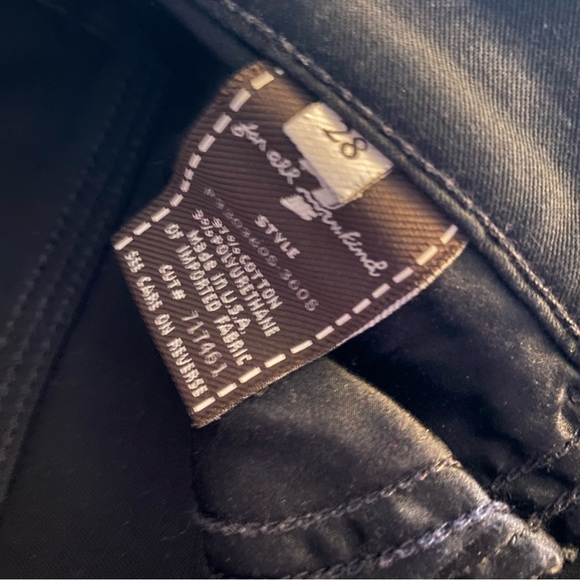 EUC 7FAMK Black Denim Flare Pants Sz 28 - Picture 6 of 13